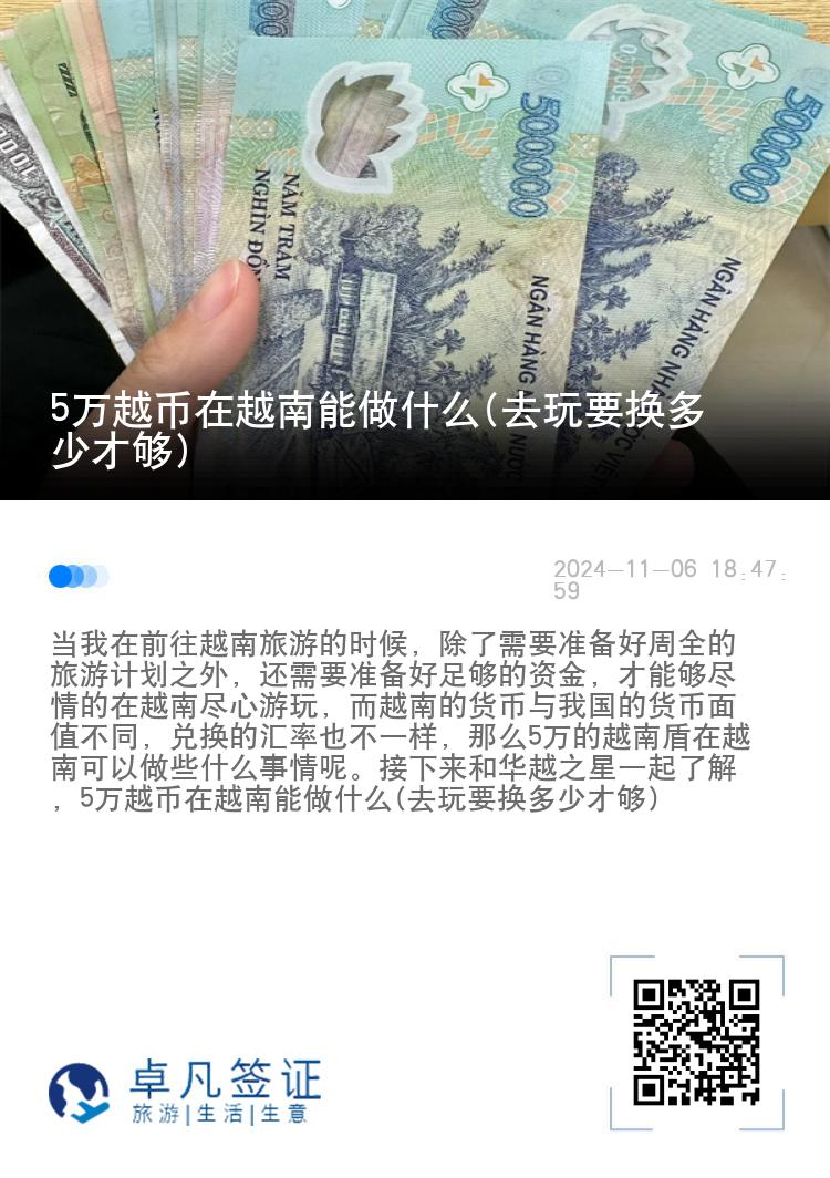 5万越币在越南能做什么(去玩要换多少才够)